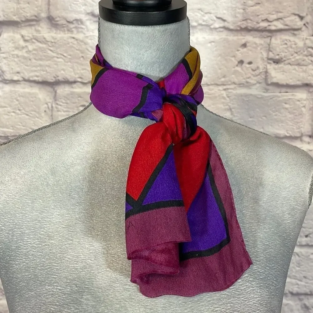 Adrienne Vittadini silk color block scarf